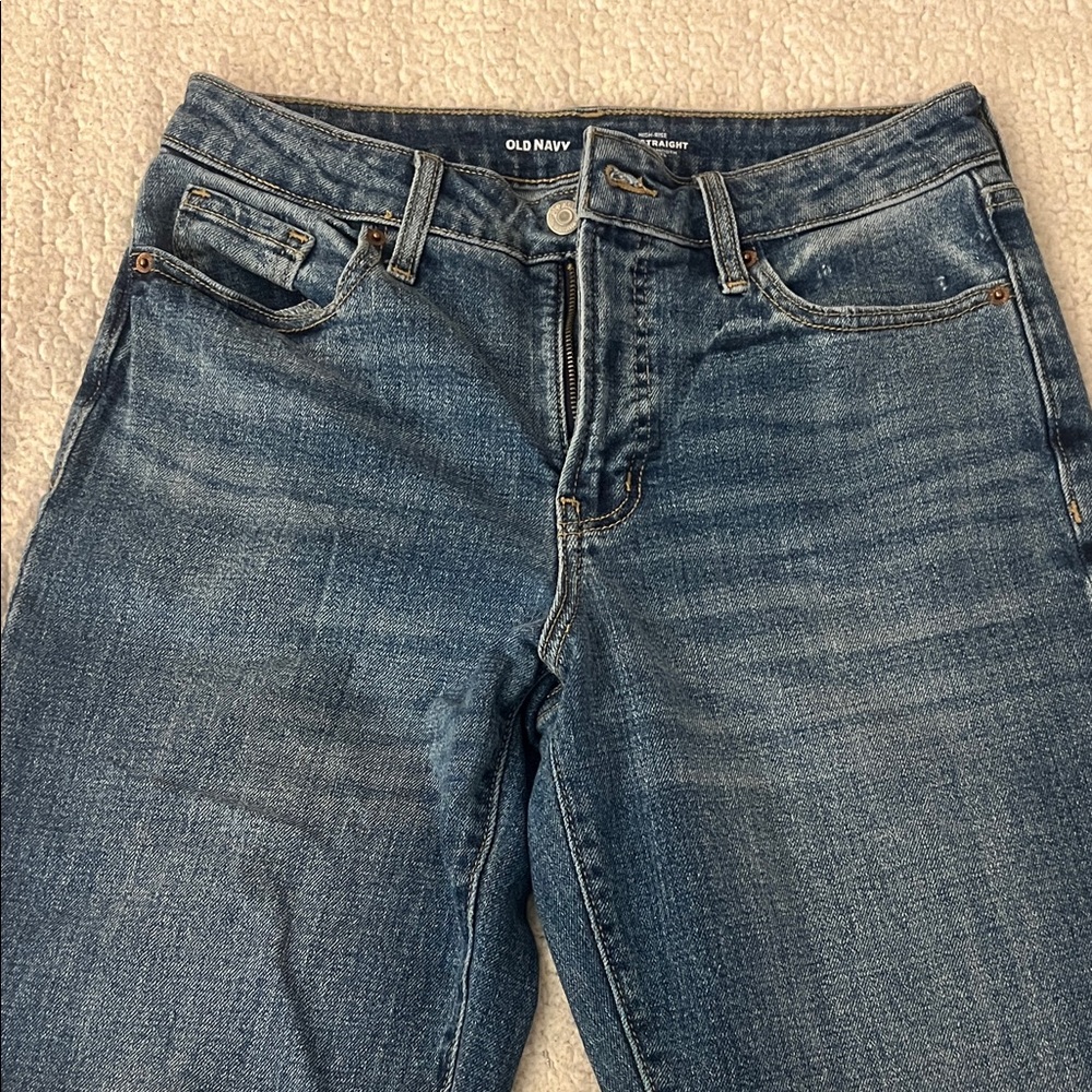 Old Navy Women's High-Rise O.G. Straight Secret-Smooth Pockets Jeans